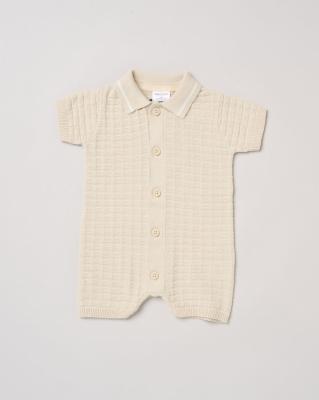 Norn Studio H13853INF * NSH13853A Waffle True Knit Romper( 9-24 months)