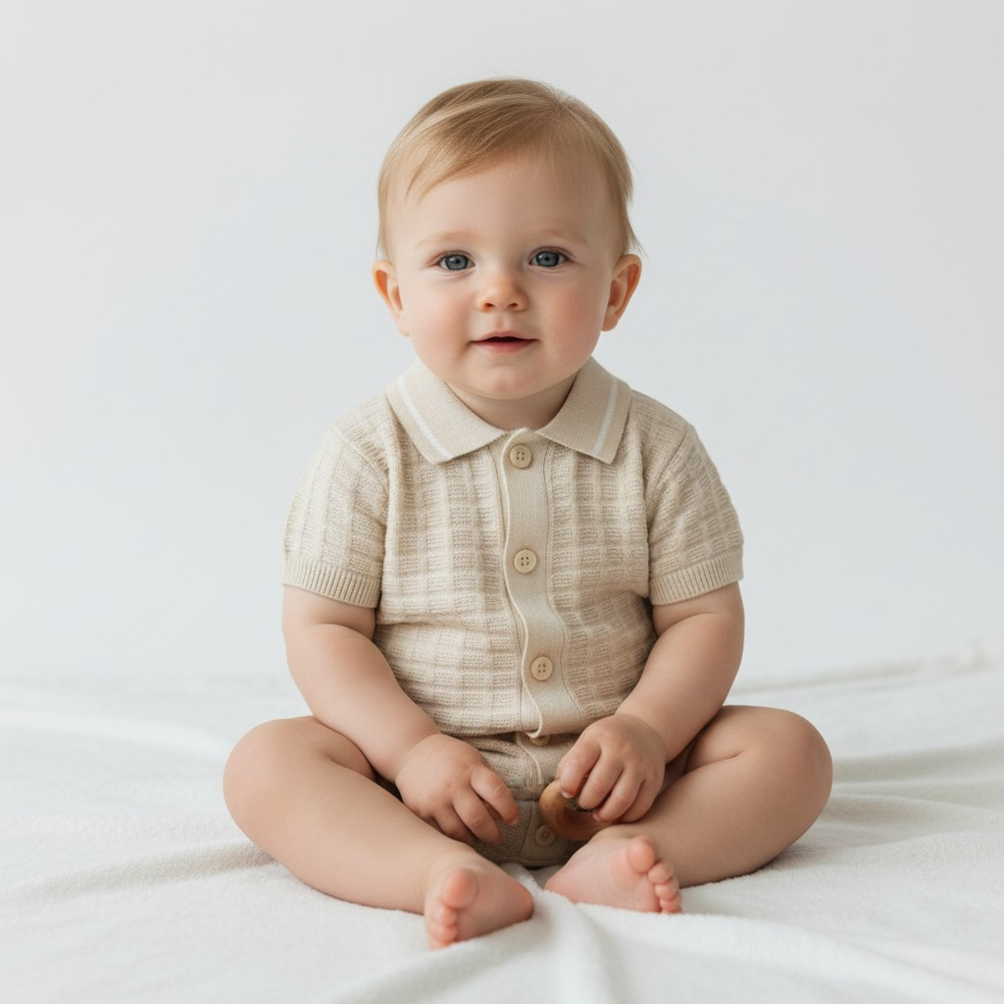 Norn Studio H13853 * NSH13853 Waffle True Knit Romper (0-9 months)