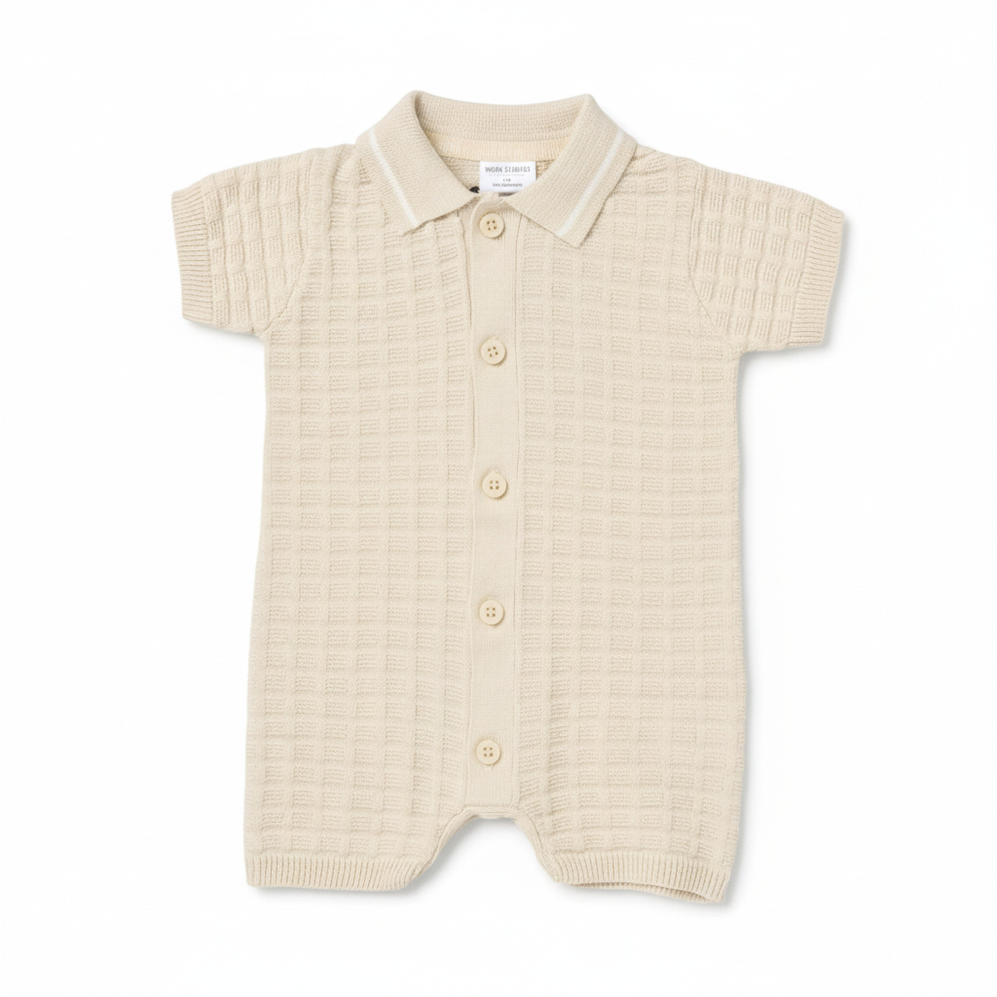 Norn Studio H13853INF * NSH13853A Waffle True Knit Romper( 9-24 months)