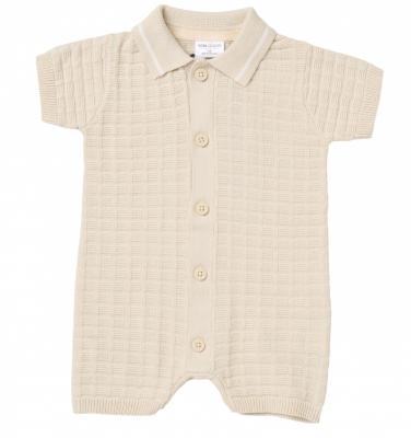 Norn Studio H13853 * NSH13853 Waffle True Knit Romper( 0-9 months)