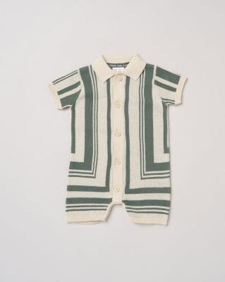 Norn Studio H13856INF * NSH13856A Geometric True Knit Romper(9-24 months)