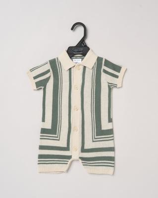 Norn Studio H13856INF * NSH13856A Geometric True Knit Romper(9-24 months)