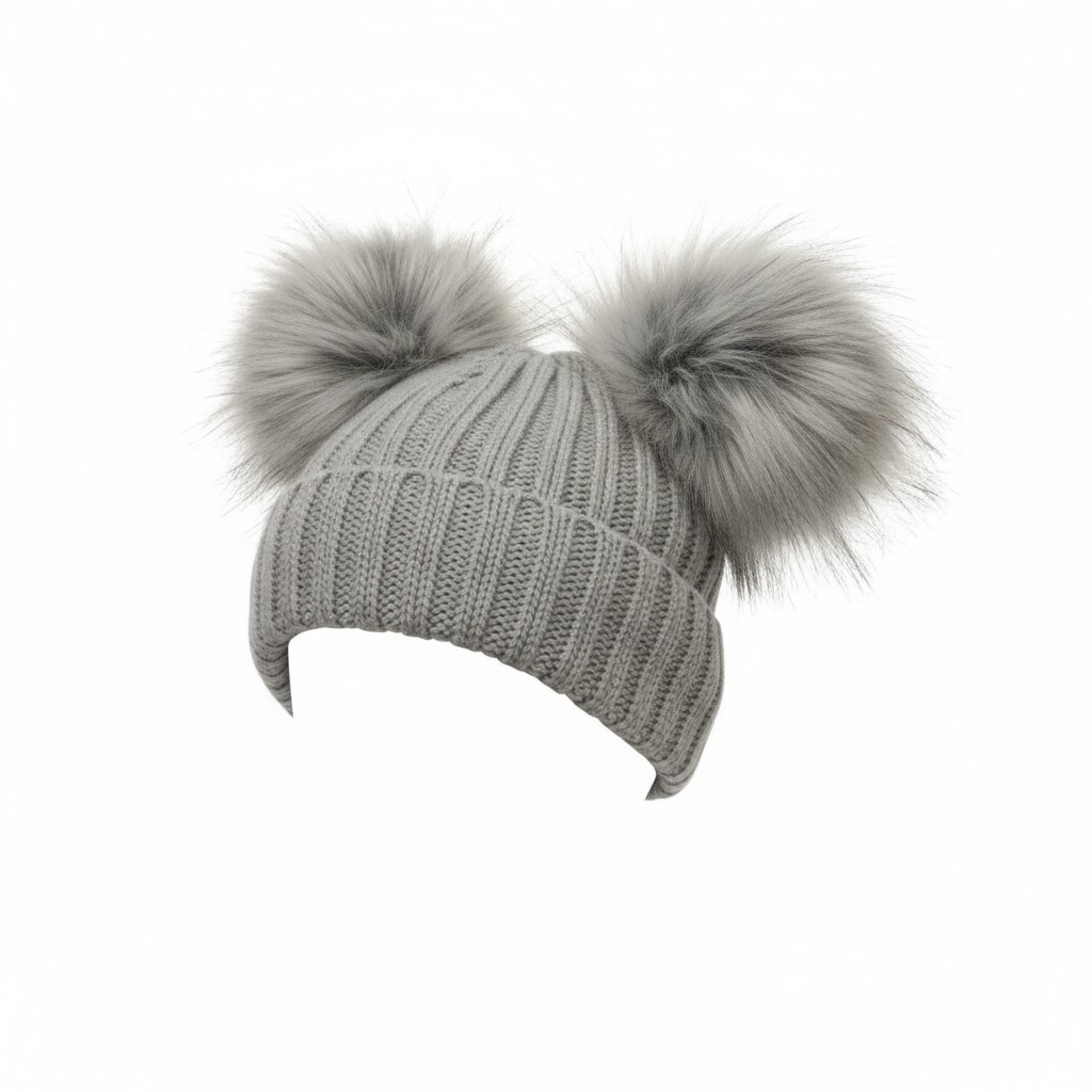 My Little Chick BW-0503-0332G-L 5035320733326 NT0332-G Grey Double Pom Pom Hat (Choose)