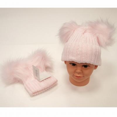My Little Chick   NT0332-P Pink Double Pom Pom Hat (Choose)