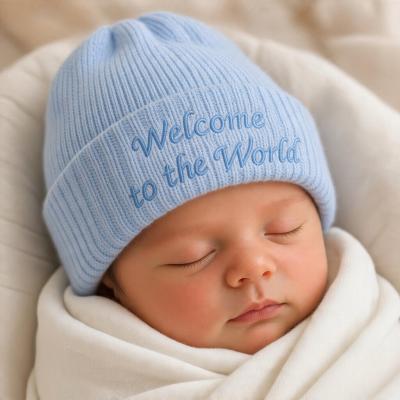 NT0503-0452S  Sky "Welcome" Knitted Hat  (0-3 months)