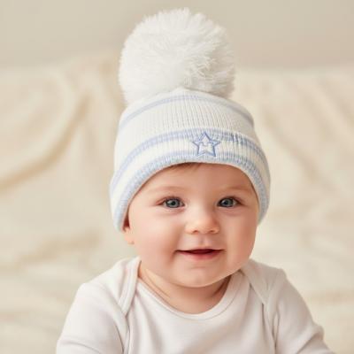 NT0503-0466S  Star Pom Pom Hat  (0-6 months)