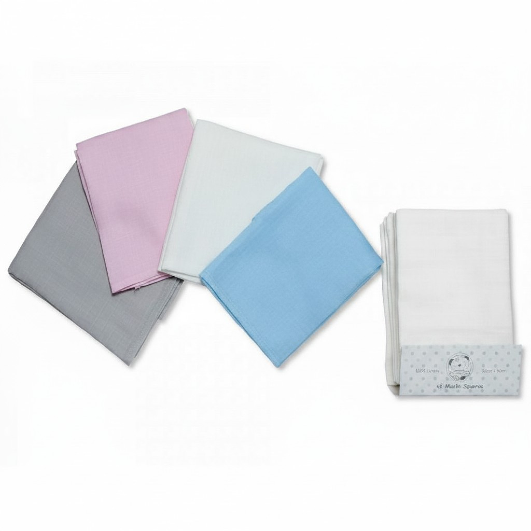 Nursery Time BW-0503-0530W 5035320105307 NT0503-0530W White Muslin Square (6 Pack)