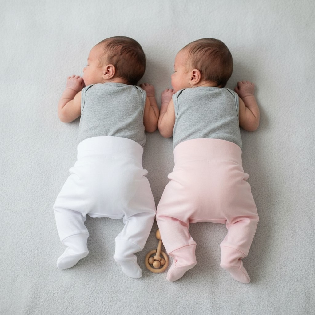 Nursery Time BSS-0503-634 Pink/White = 5035320426341, Sky/White = 5035320626345 NT0503-0634PS 2 Pack Leggings (0-6 months -Pink)