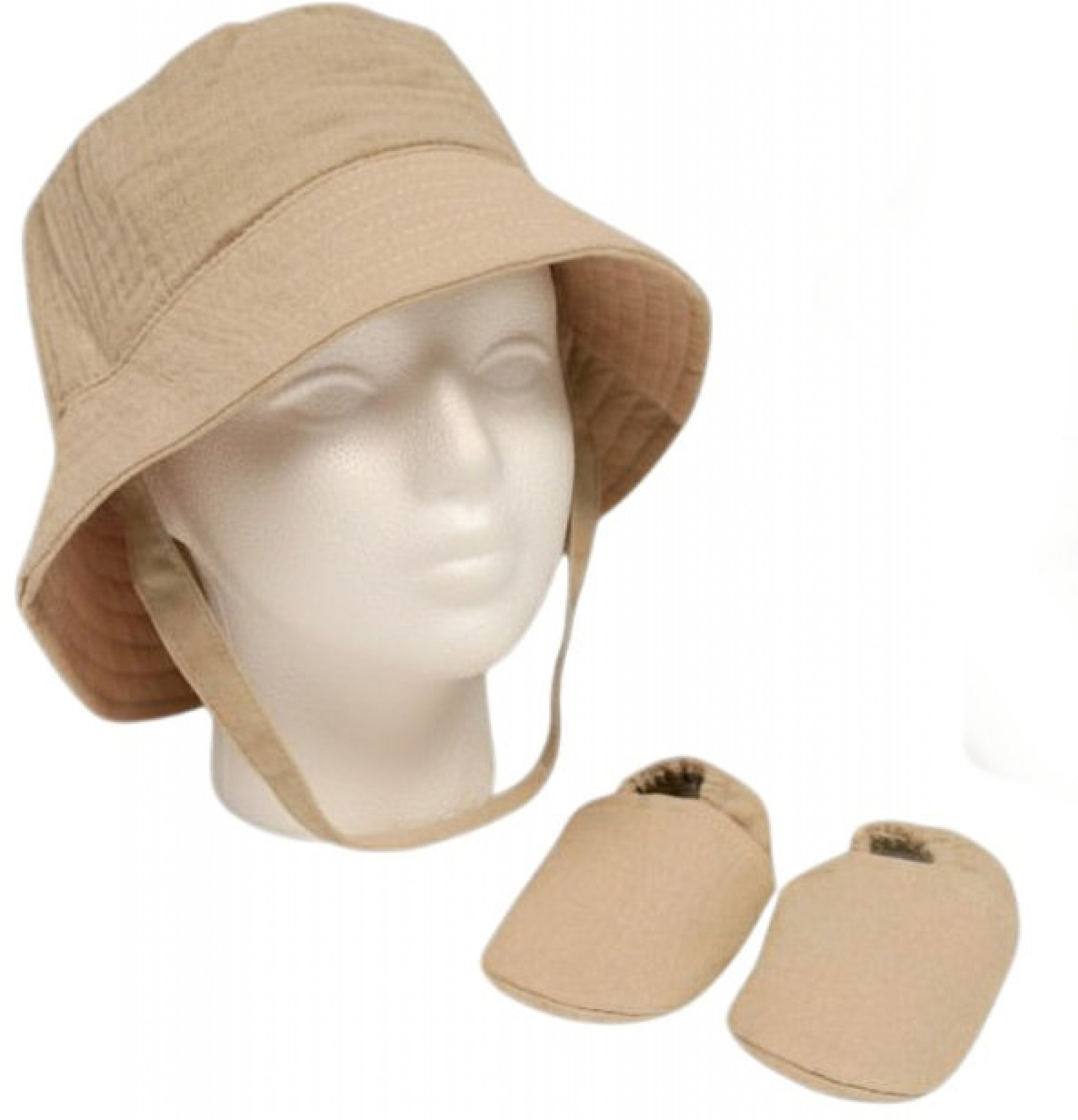 Nursery Time  5035320226354 NT0503-0635-T Taupe Sun Hat and Booties Set (0-12m)