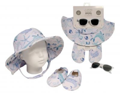 Nursery Time  5035320626420 NT0503-0642 Sealife Hat UPF 50+, Sunglasses UV400 & Shoes(6-18m)