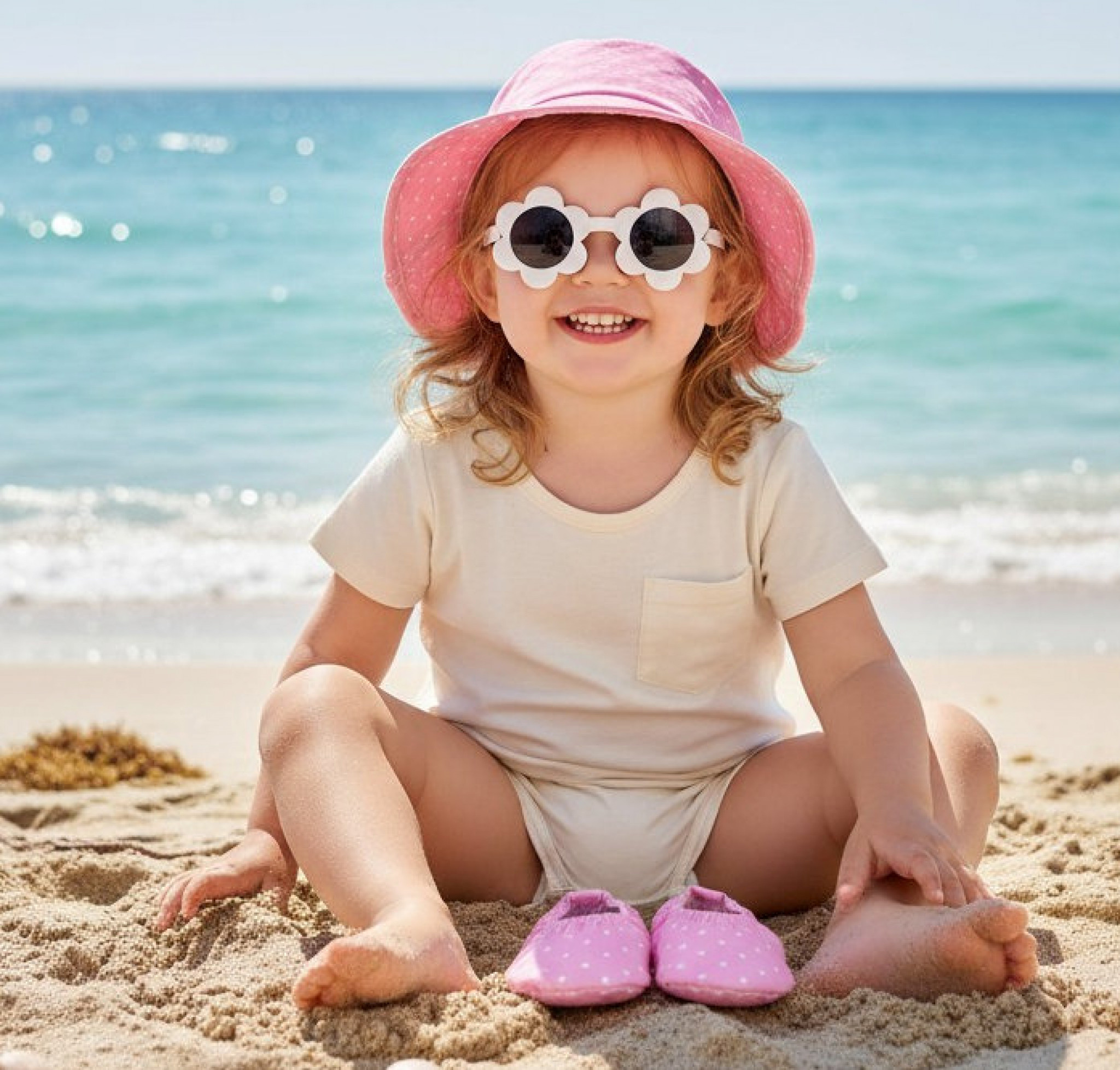 Nursery Time  5035320426433 NT0503-0643P Dotty Hat UPF 50+, Sunglasses UV400 & Shoes (6-18m)