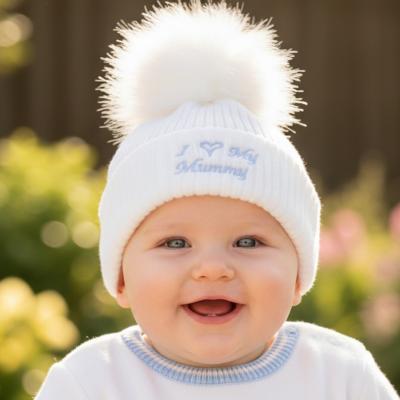 NT0503-0470  "I Love My Mummy" Pom Pom Hat  (0-6 months)