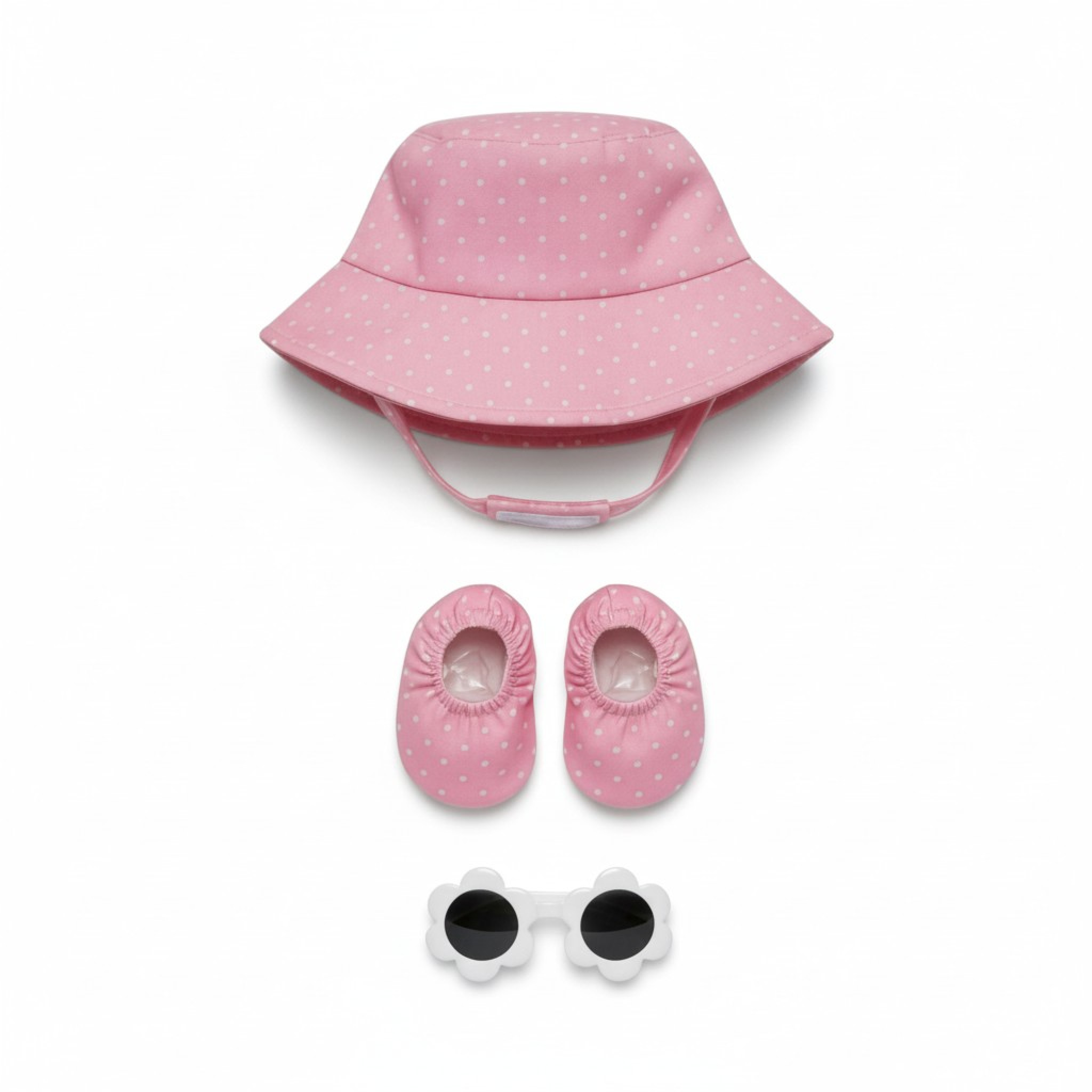 Nursery Time 5035320426433 NT0503-0643 Dotty Hat UPF 50+, Sunglasses UV400 & Shoes (6-18m)