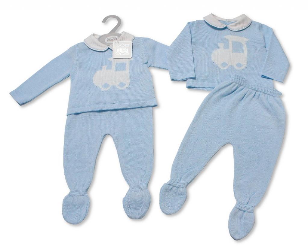 Nursery Time BW-10-075 5035320100753 NT10-075 Knitted "Train" Two Piece Set (NB - 9m)
