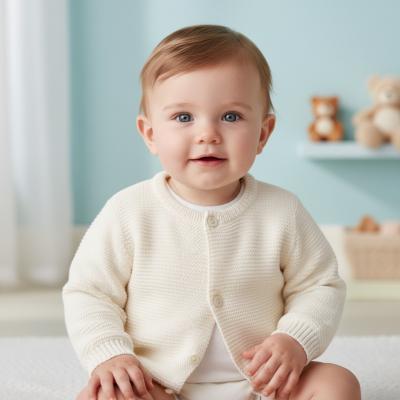 NT10-1000-W White Knit Cardigan (NB-9 months)