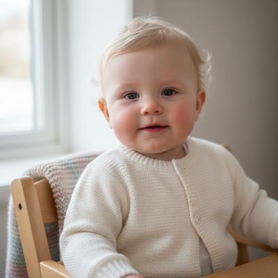 NT10-1000W24  White Knit Cardigan  (9-24 months)