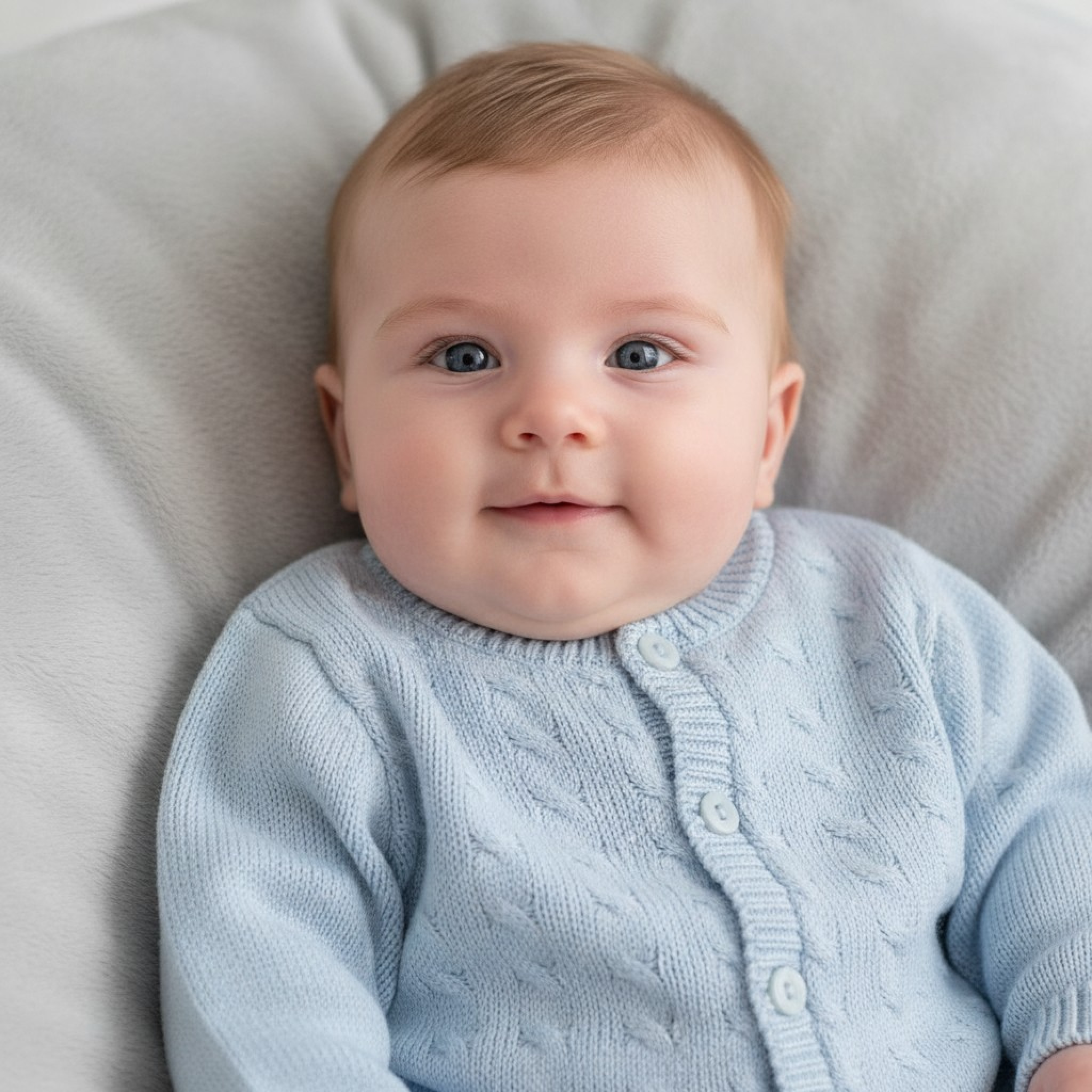 Nursery Time Bw-10-1001S 5035320600017 NT10-1001-S Sky Cable Knit Cardigan (NB-9 months)