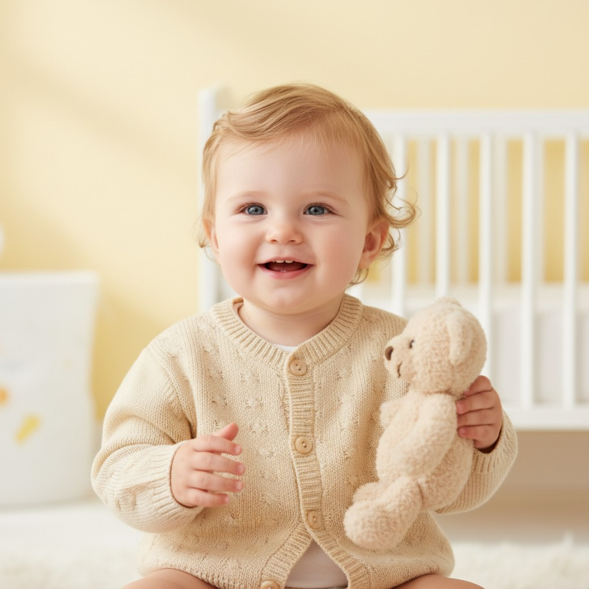 Nursery Time Bw-10-1001T/24  NT10-1001T24 Taupe Cable Knit Cardigan (9-24 months)