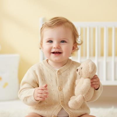 NT10-1001T24  Taupe Cable Knit Cardigan  (9-24 months)