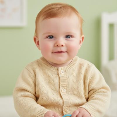 NT10-1001T  Taupe Cable Knit Cardigan  (NB-9 months)