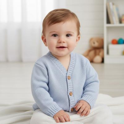 NT10-1002-S Sky Knit V-Neck Cardigan (NB-9 months)