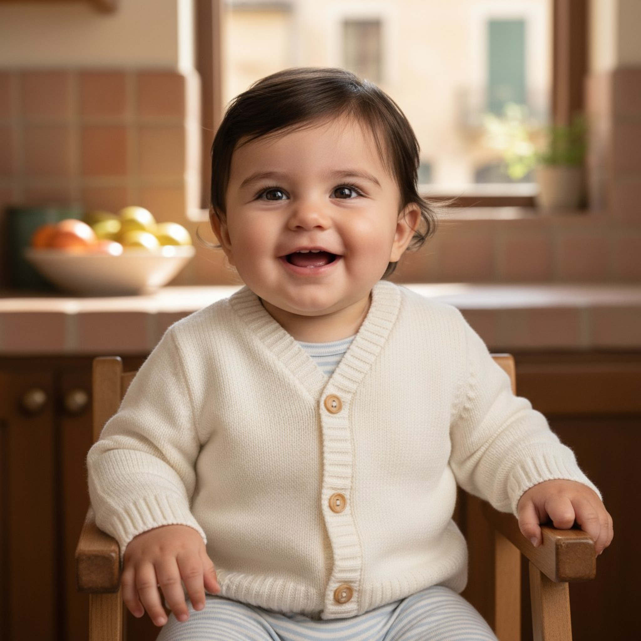 Nursery Time Bw-10-1002W/24  NT10-1002W24 White Knit V-Neck Cardigan (9-24 months)