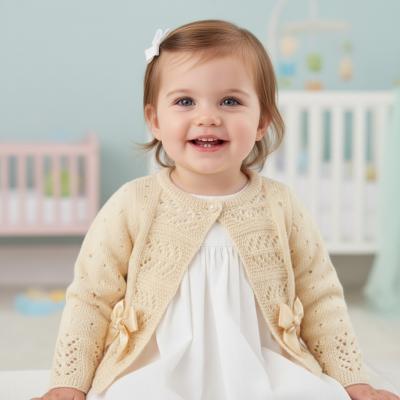 NT10-1009T24 Taupe Fancy Knit "Bow" Cardigan (9-24m)