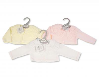 Nursery Time 10-112 * NT10-112P Pink Frill Neck Bolero (9-24 months)