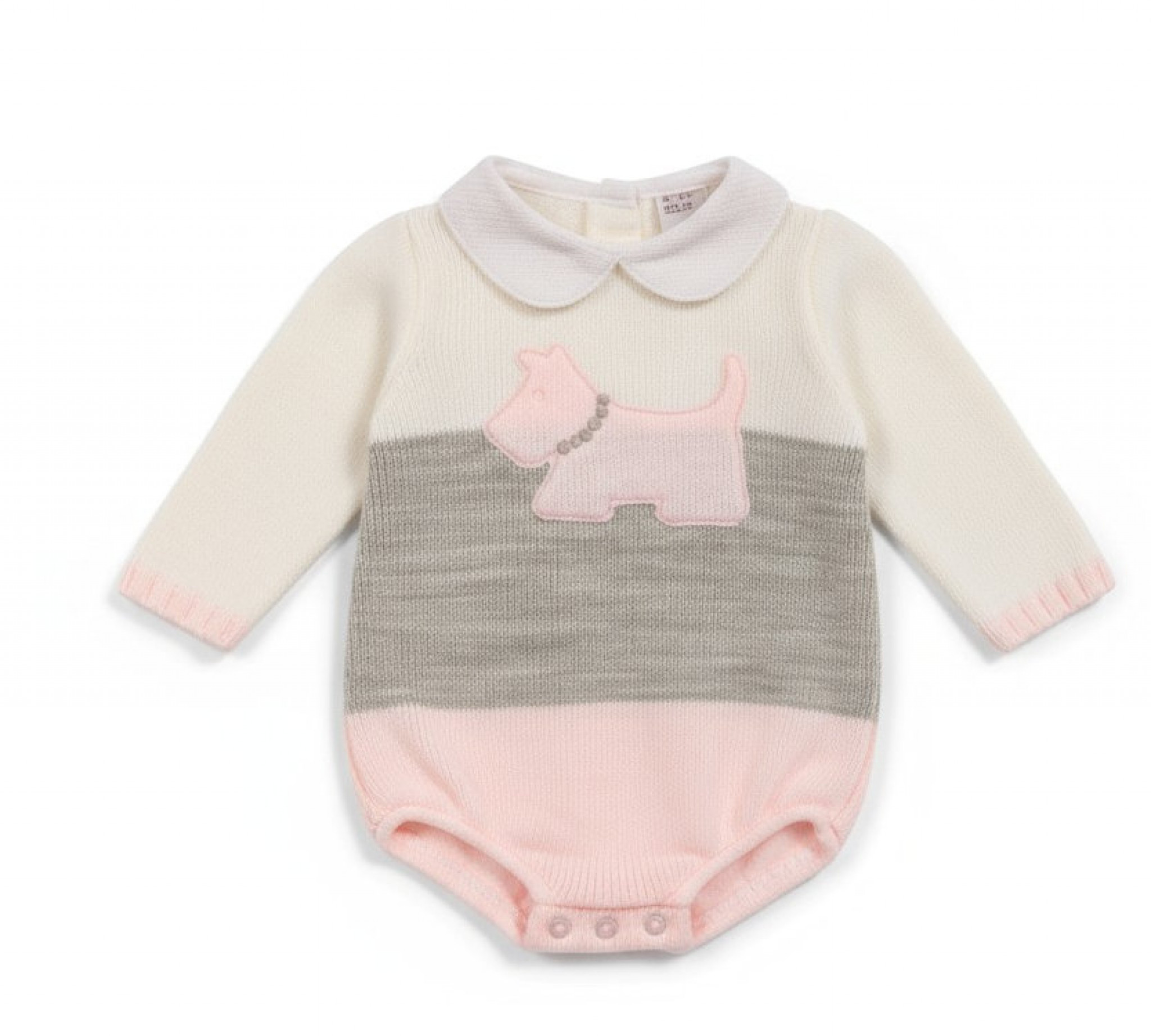 Nursery Time 10-1182 5035320011820 NT10-1182P Knitted "Dog" Romper (Nb-6 months)