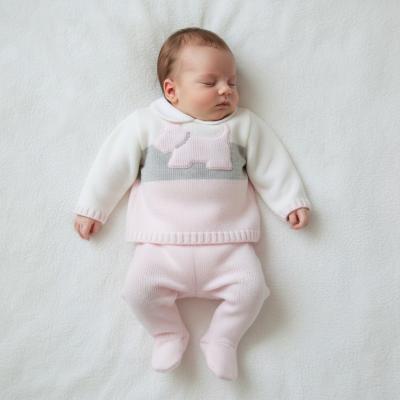 NT10-1183-P  Knitted "Dog" Set  (Nb-9 months)