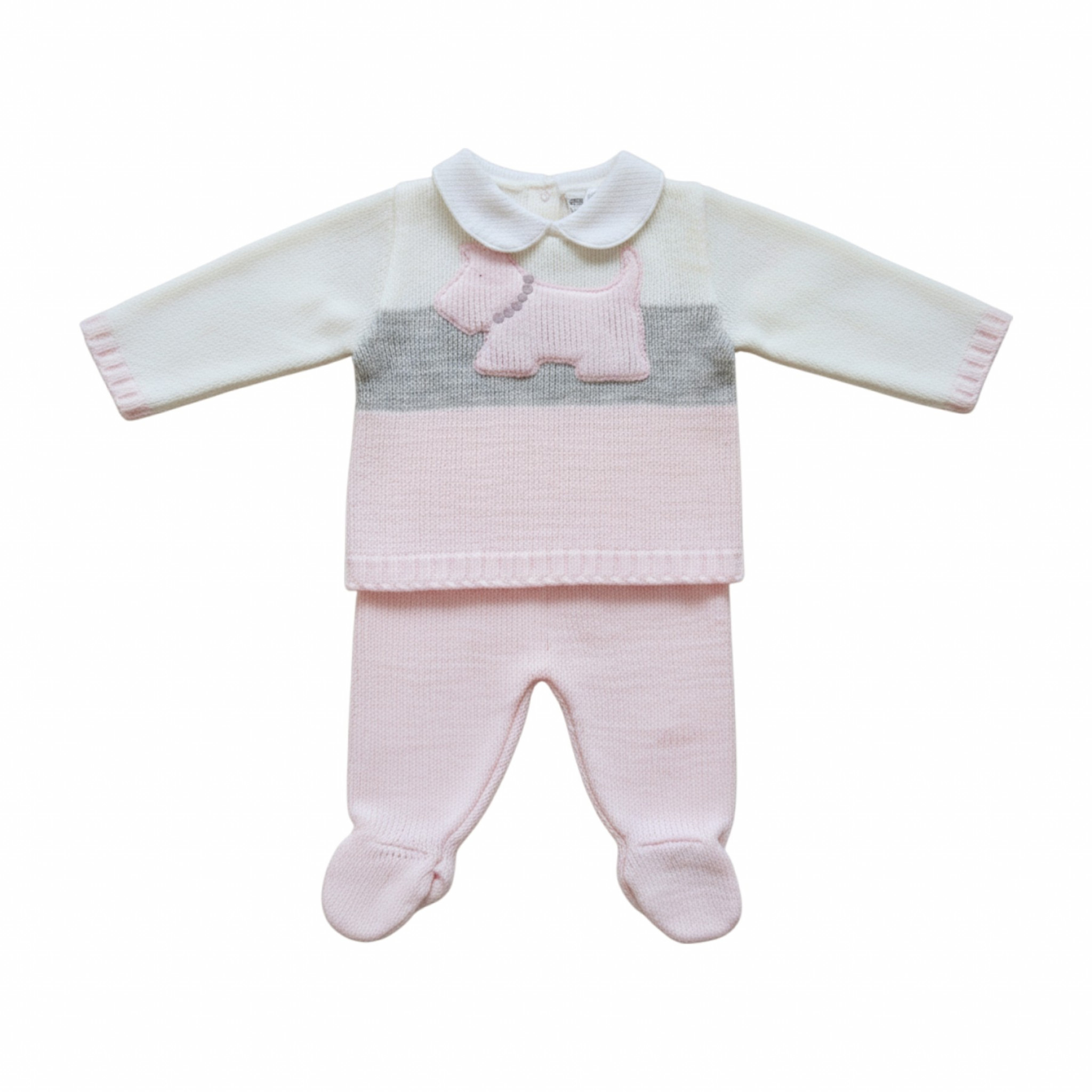 Nursery Time 10-1183 5035320011837 NT10-1183P Knitted "Dog" Set (Nb-9 months)
