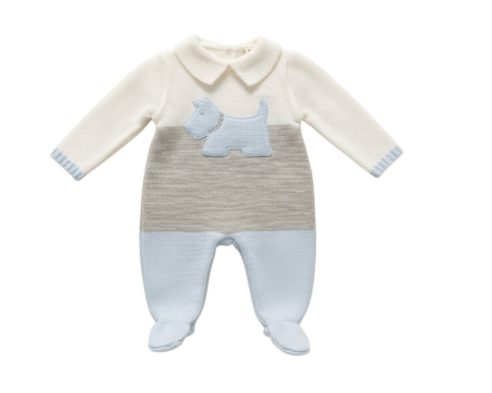Nursery Time 10-1187 5035320011875 NT10-1187SS Knitted "Dog" All in One (Nb-9 months)