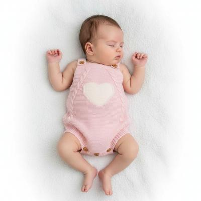 NT10-1225-P  Pink "Heart" Knitted Dungaree  (0-6m)