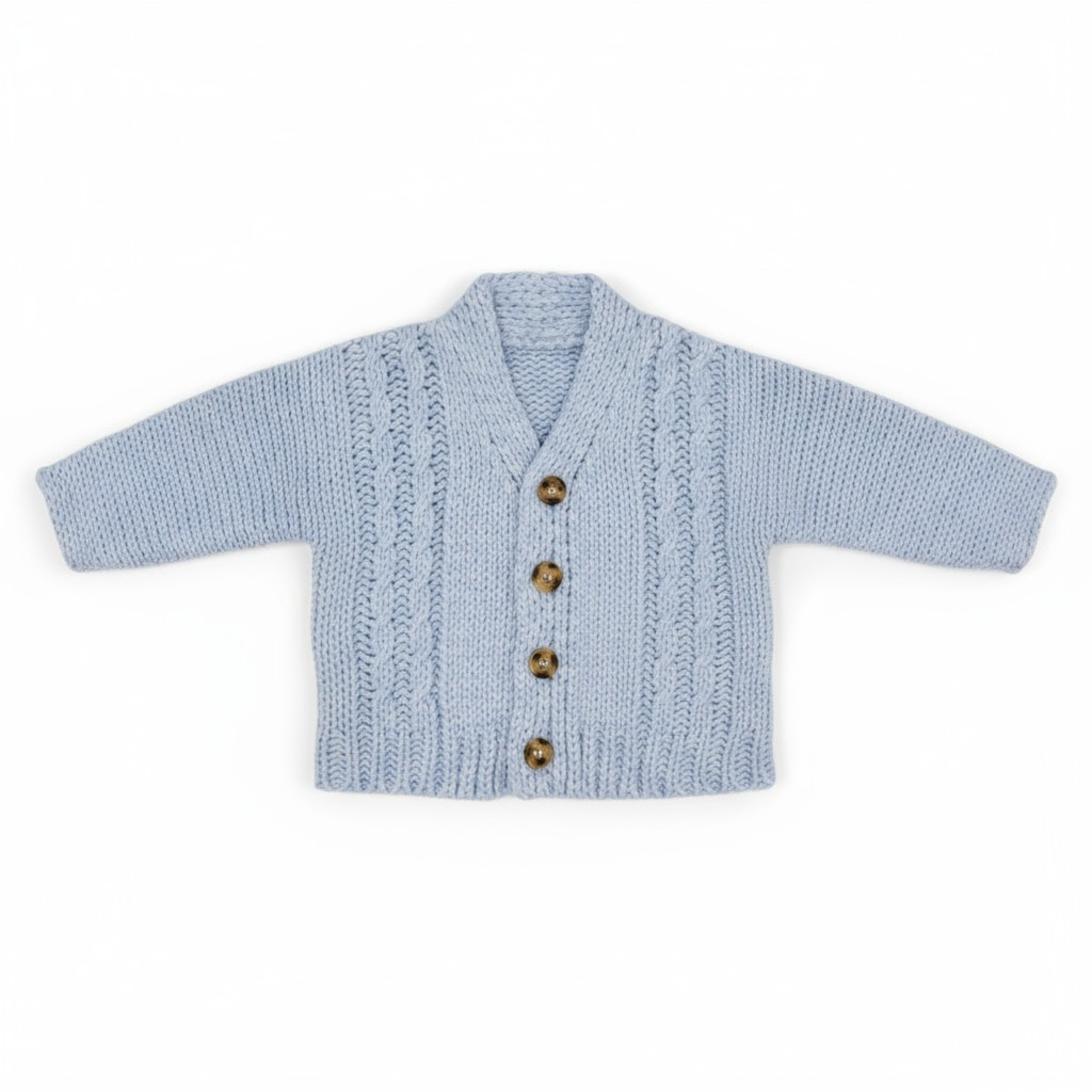 Nursery Time Bw-10-1227S 50353201062274 NT10-1227-S Sky Chunky Cable Knit Cardigan (NB-12 months)