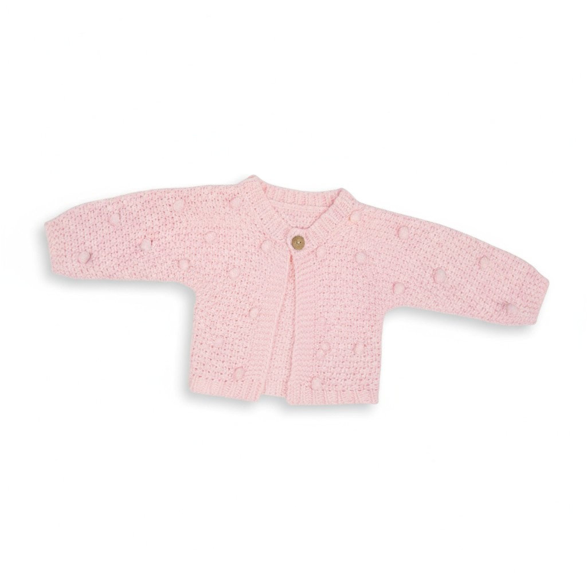 Nursery Time Bw-10-1228P 50353201012283 NT10-1228-P Pink Chunky Popcorn Knit Cardigan (NB-12 months)