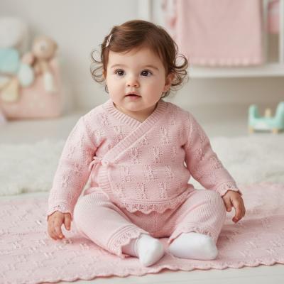 NT10-1264  Knitted cross over top & trousers  (NB  - 9 months)