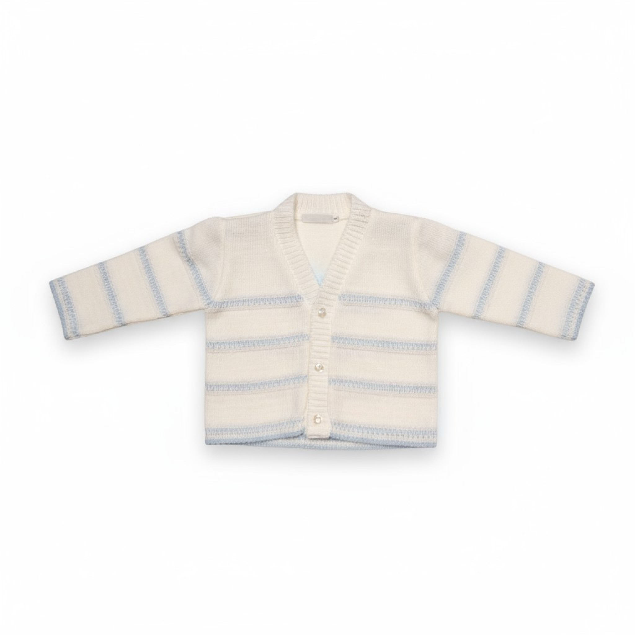 Nursery Time Bw-10-177 503532010177 4 NT10-177W White Stripe Cardigan (9-24 months)