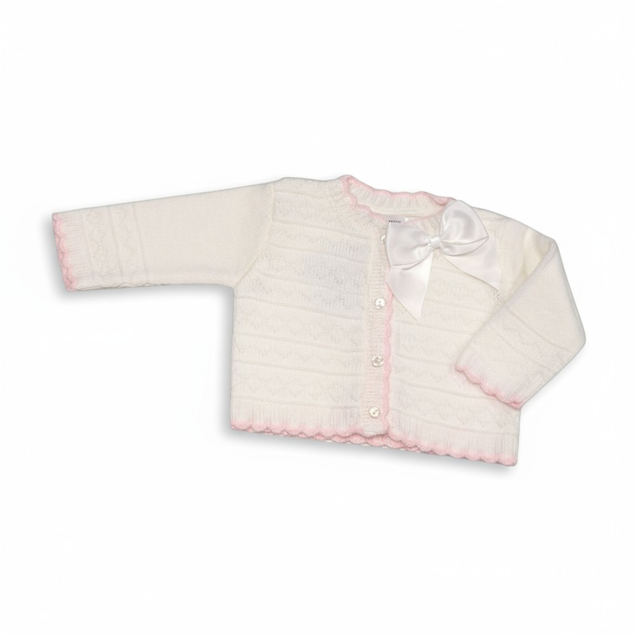 Nursery Time Bw-10-180 503532010180 4 NT10-180WP White Bow Cardigan (9-24 months)