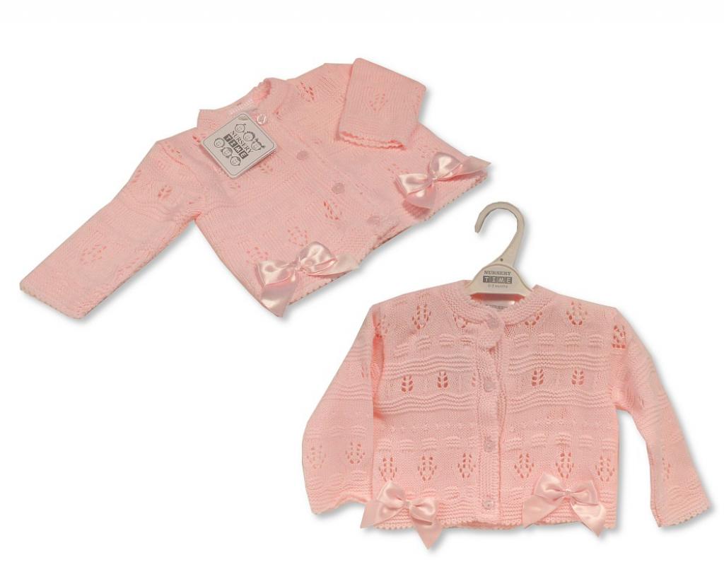 Nursery Time Bw-10-187 5035320401874 NT10-187P Pink Double Bow Cardigan (9-24 months)