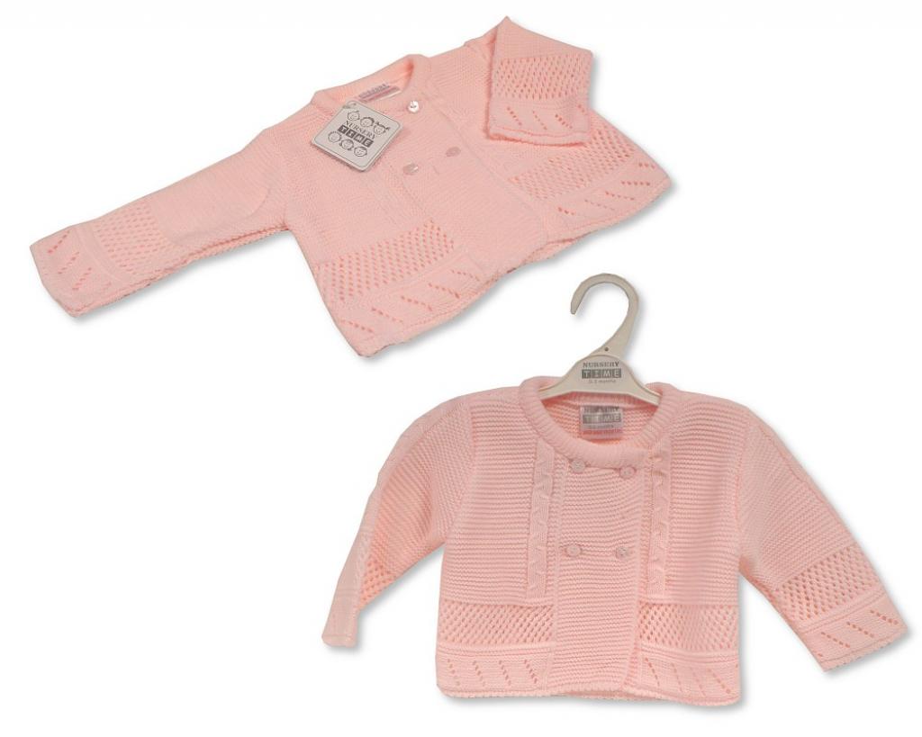 Nursery Time Bw-10-588 5035320405889 NT10-588P Pink Double Button Cardigan (Newborn-9 months)