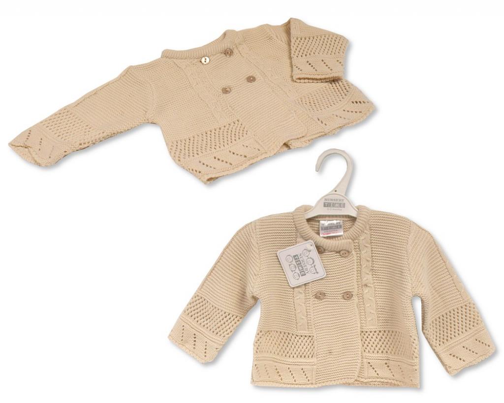 Nursery Time Bw-10-188 5035320401887 NT10-188T Taupe Double Button Cardigan (9-24 months)