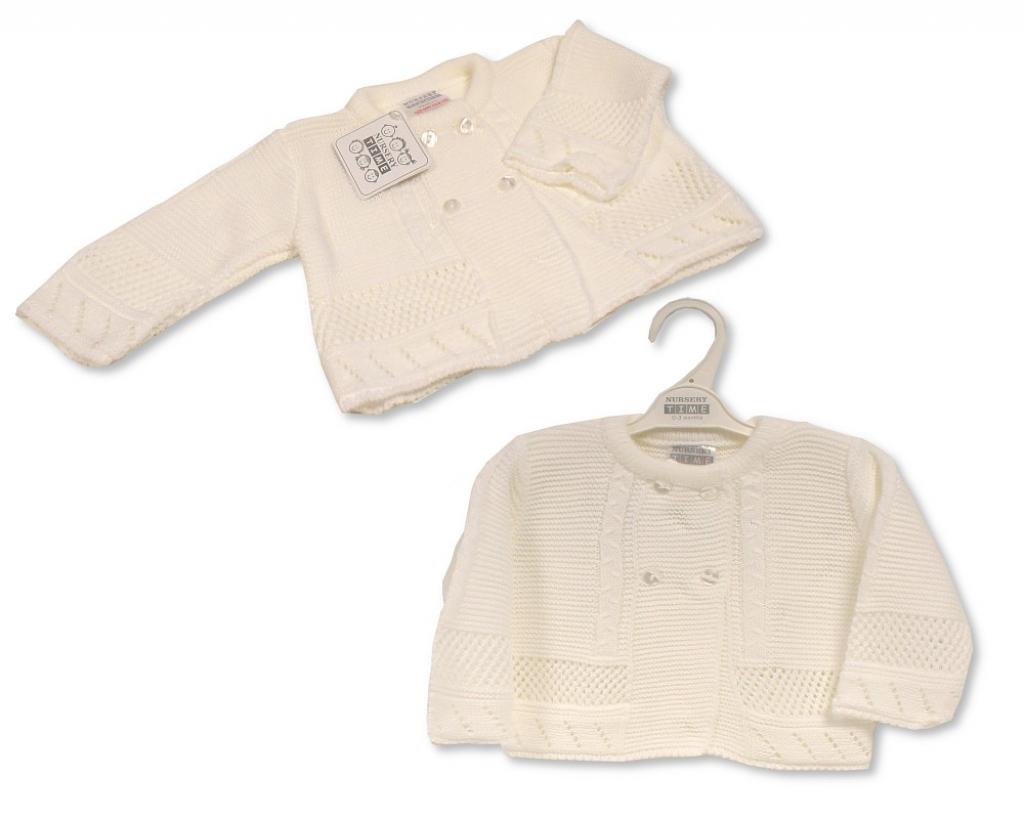 Nursery Time Bw-10-188 5035320401880 NT10-188W White Double Button Cardigan (9-24 months)