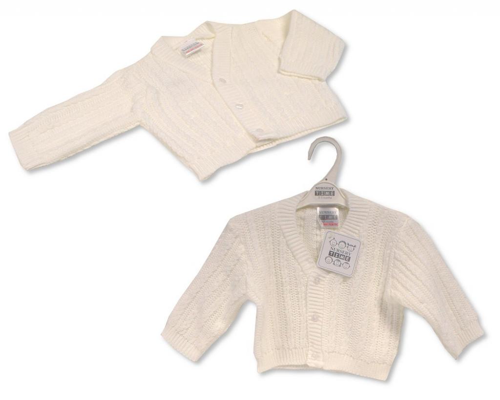 Nursery Time Bw-10-190 5035320101903 NT10-190W White Cable Cardigan (9-24 months)