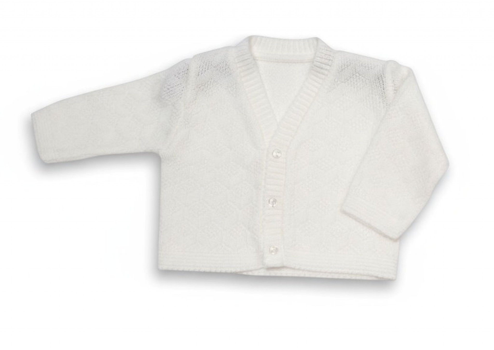 Nursery Time Bw-10-576W 5035320105765 NT10-576W White Knit V-Neck Cardigan (Newborn - 9m)