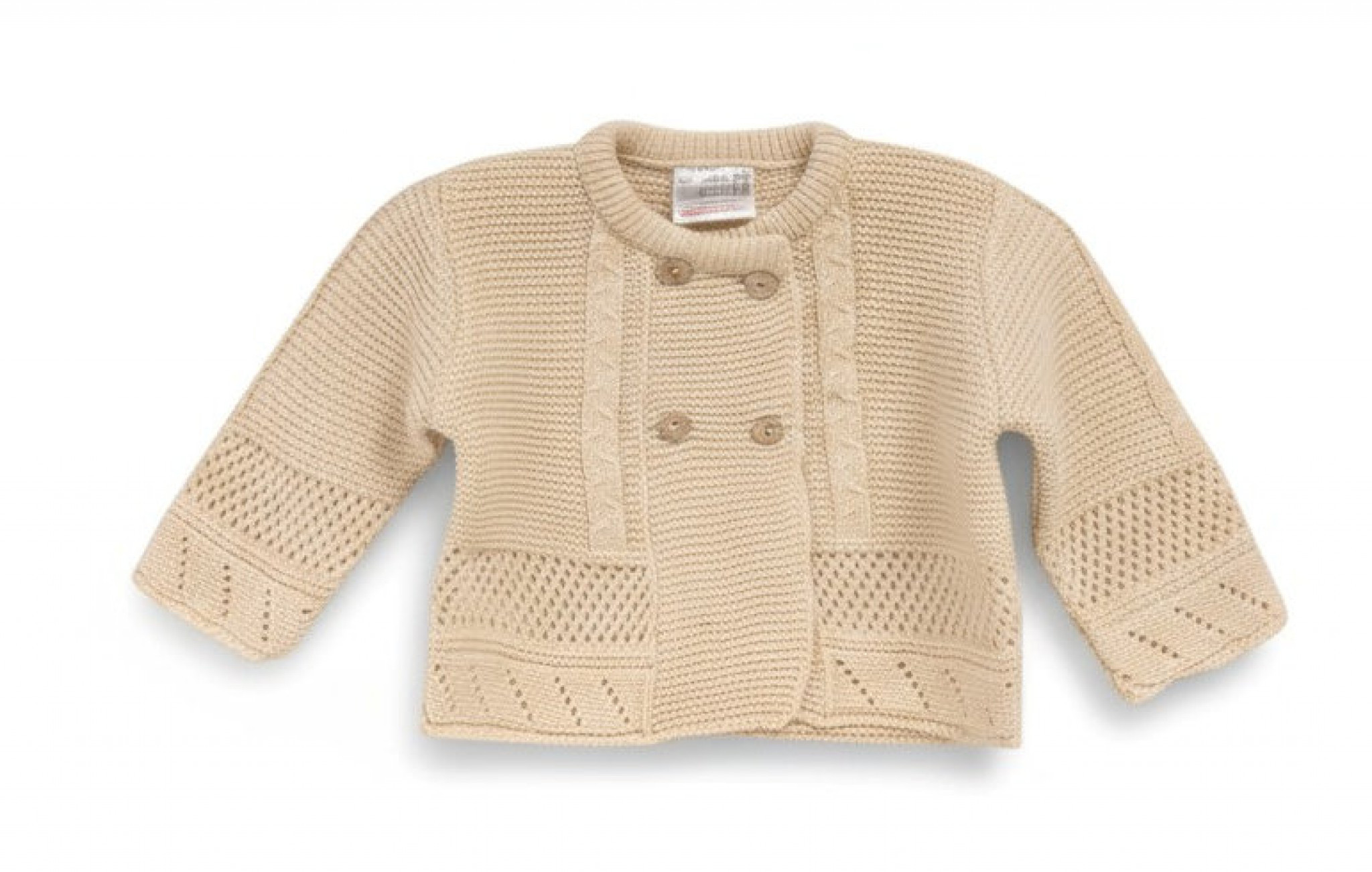 Nursery Time Bw-10-588 5035320405885 NT10-588-T Taupe Double Button Cardigan (Newborn-9 months)