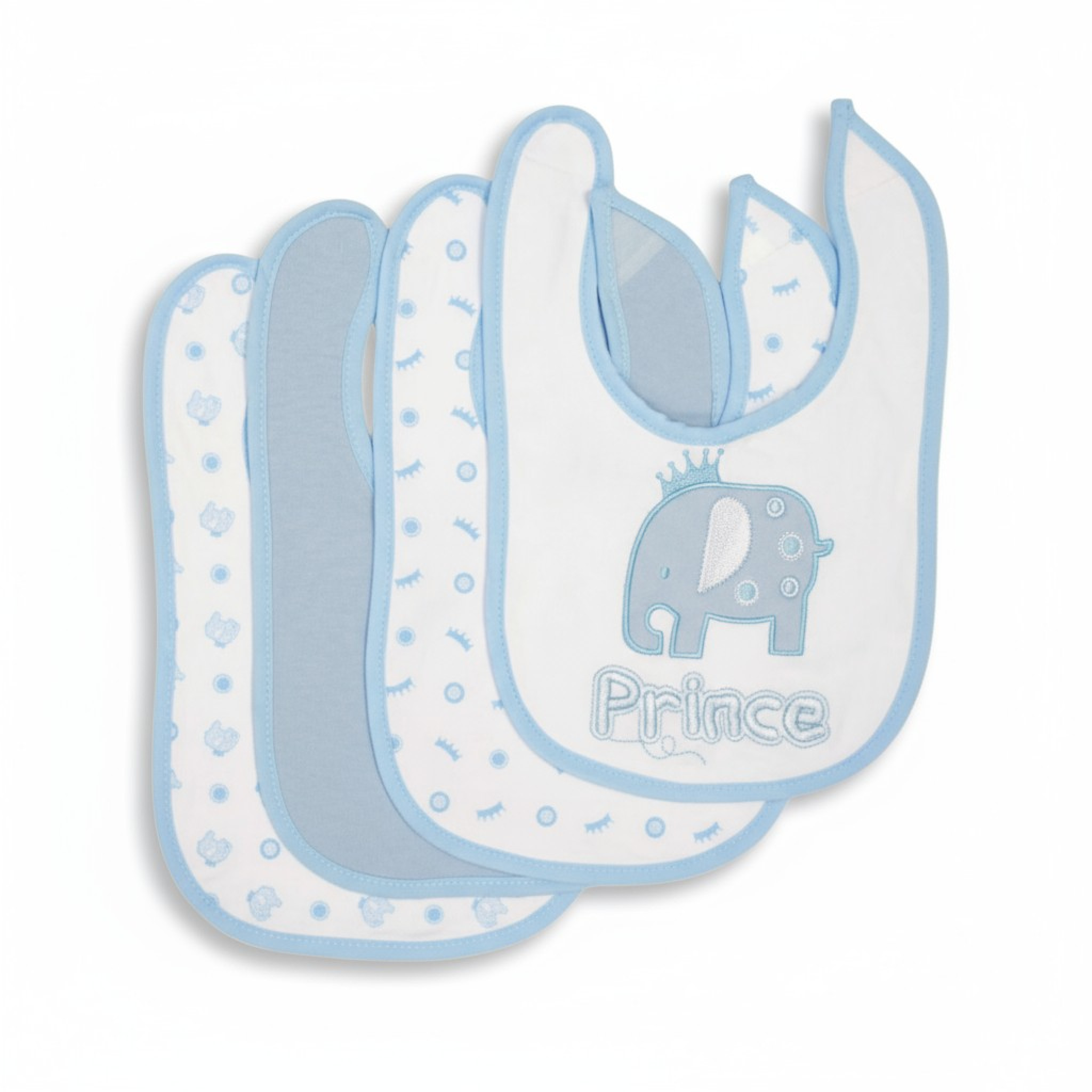Nursery Time 104-748  NT104-748S Four pack Prince Bib