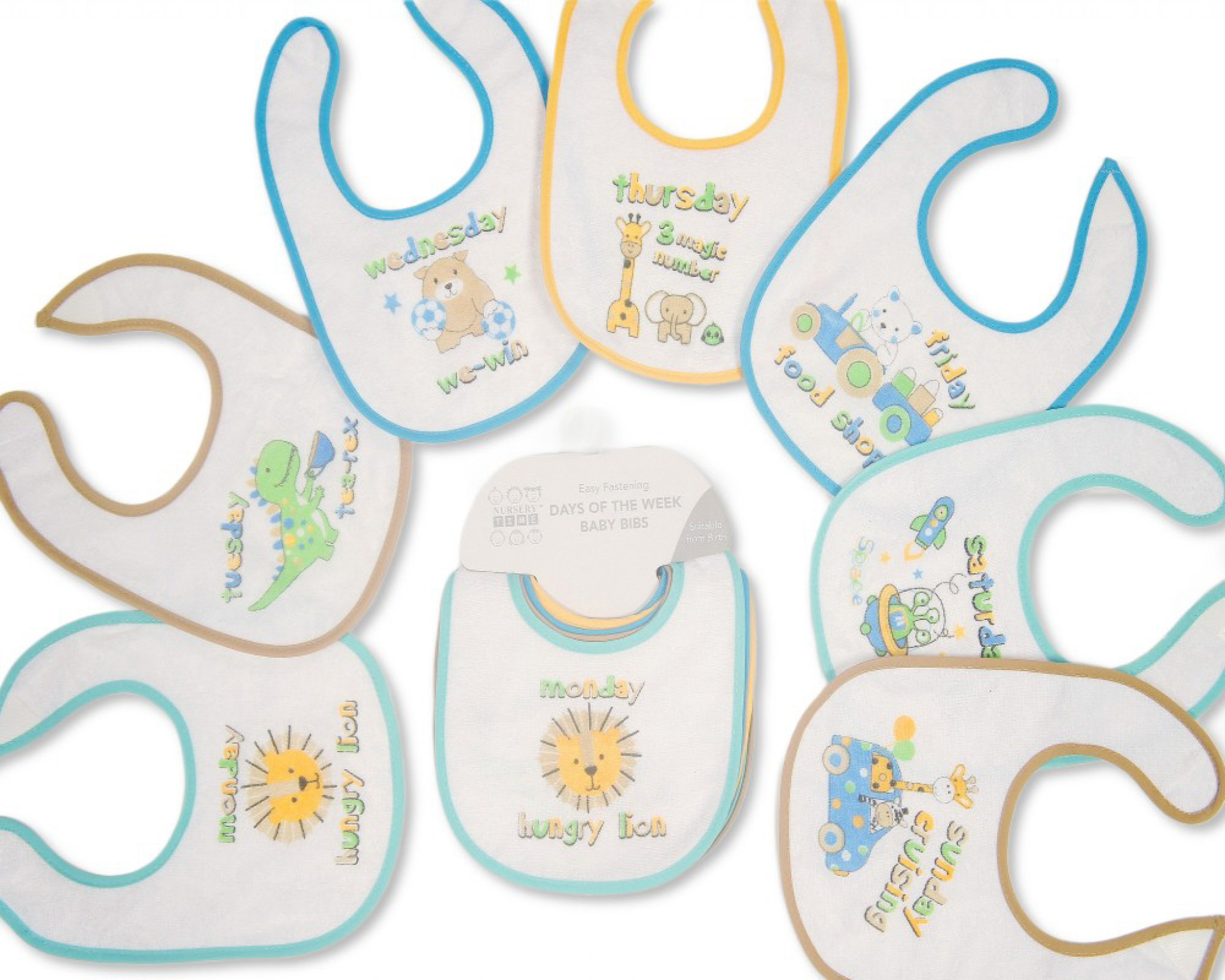 Nursery Time 104-832 NT104-832 7 Day Bibs