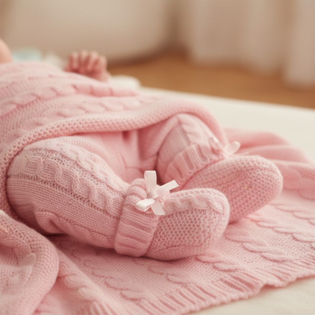 Nursery Time BSS-116-354P 5035320164540 NT116-354P Pink Cable Knit Booties