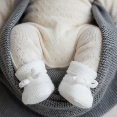 NT116-359W  White Knitted Booties 