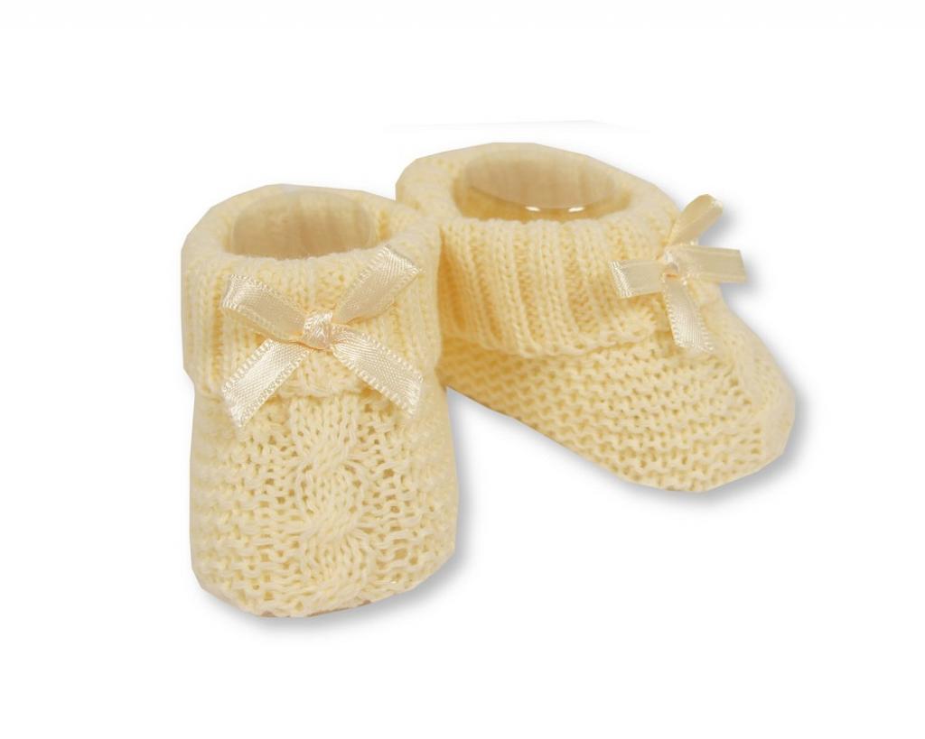 Nursery Time BSS-116-354P * NT116-354L Lemon Yellow Cable Knit Booties